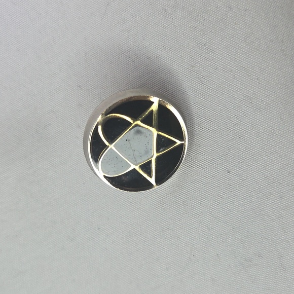 Enamel Heartagram Pin Vintage Early 2000s Silver Gold Men Or Women